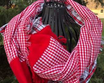 Christmas Scarf Ready to Ship Red Plaid Scarf Ladies Plaid Scarf Girls Plaid Scarf Ladies Plaid Flannel Scarf Girls Plaid Flannel Scarf