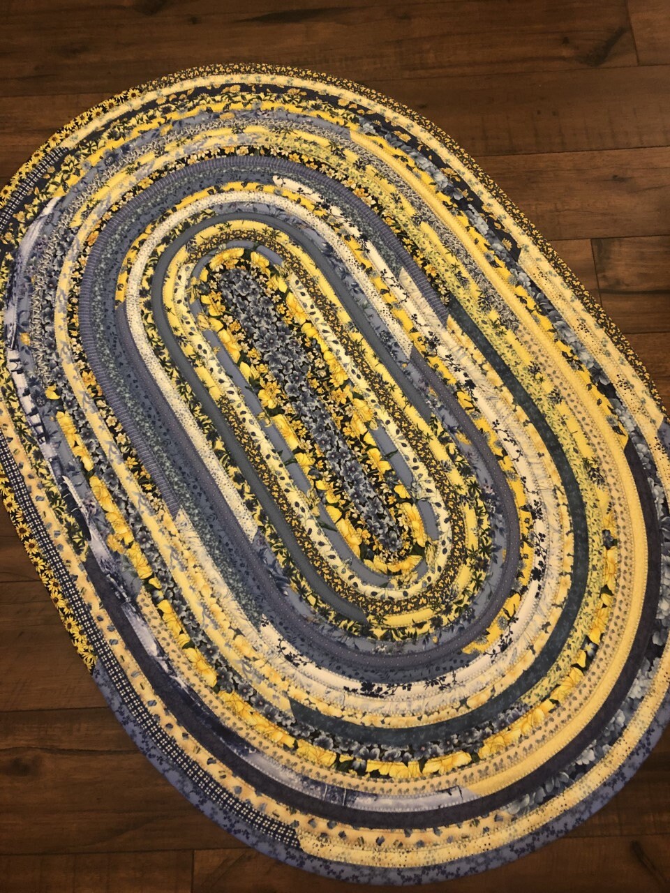 Blue and Yellow Rug Jelly Roll Rug Rag Rug Boho Rug 30 X Etsy