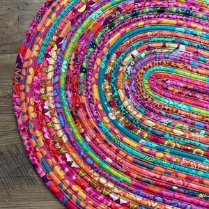 Rainbow Rug Multi Color Rug Jelly Roll Rug Rainbow Jelly Roll Rug image 4