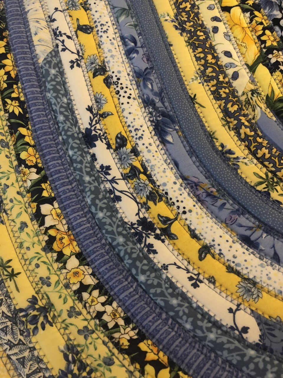 Blue and Yellow Rug Jelly Roll Rug Rag Rug Boho Rug 30 X Etsy