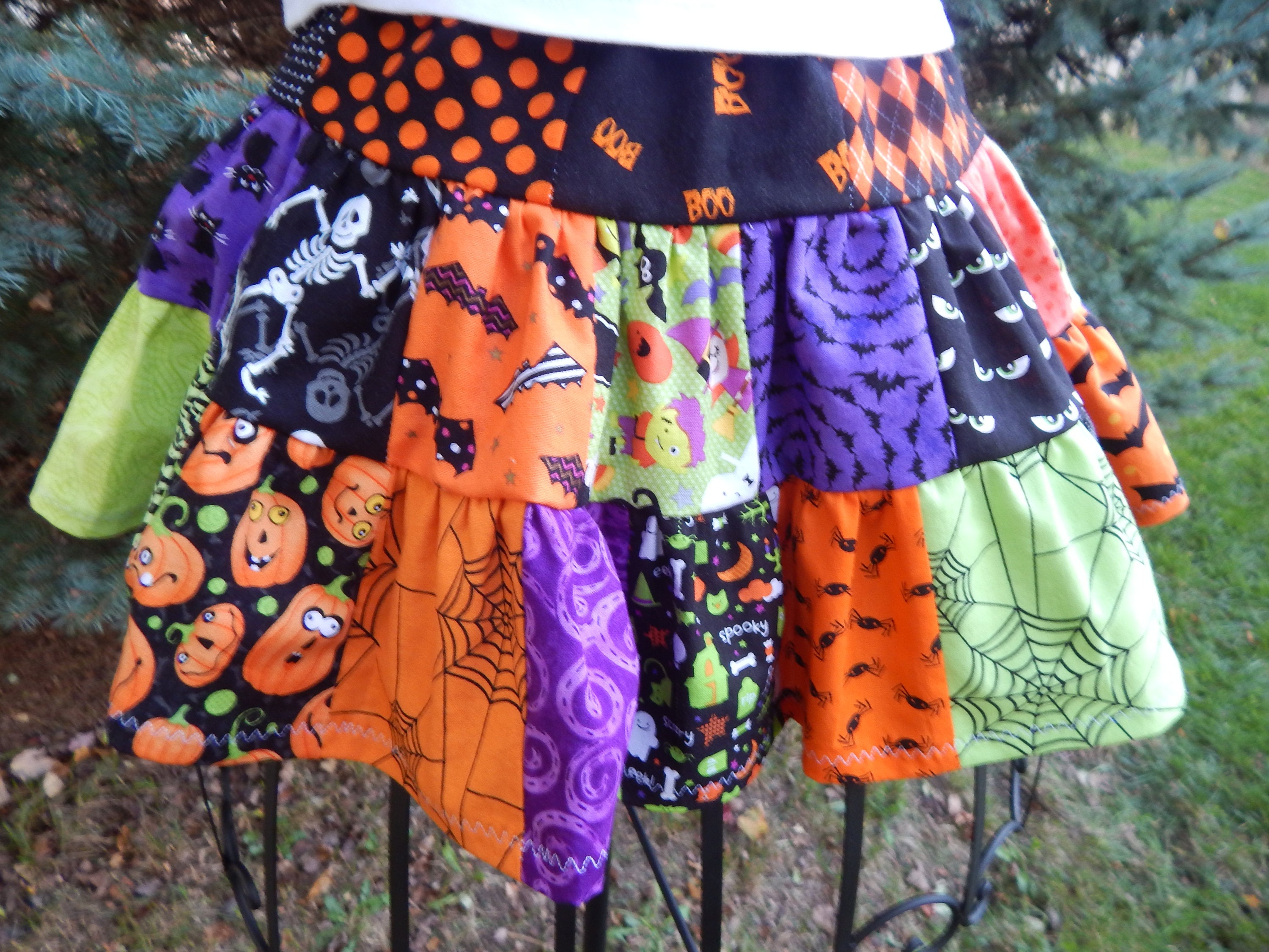 Girls Halloween Skirt Girls Ruffle Halloween Skirt Halloween Etsy