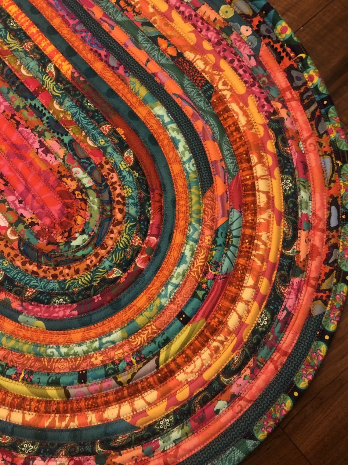 Aqua Orange Gold Pink Rug Multi Color Rug Jelly Roll Rug Etsy