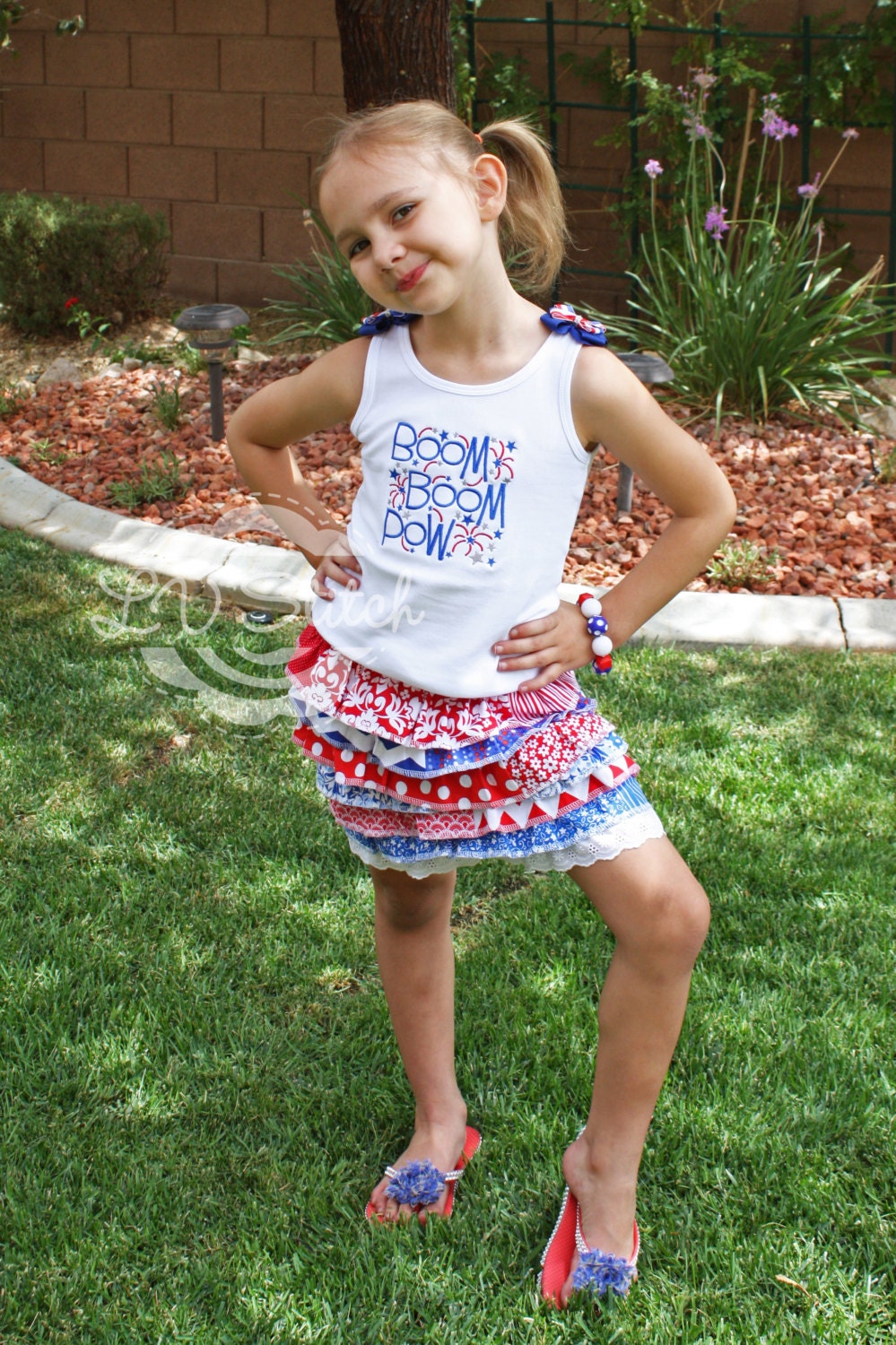 Little Girl's Skirt Ruffled Skirt Little Girls Red White Etsy