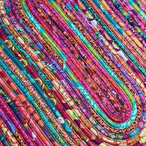 Rainbow Rug Multi Color Rug Jelly Roll Rug Rainbow Jelly Roll Rug image 5