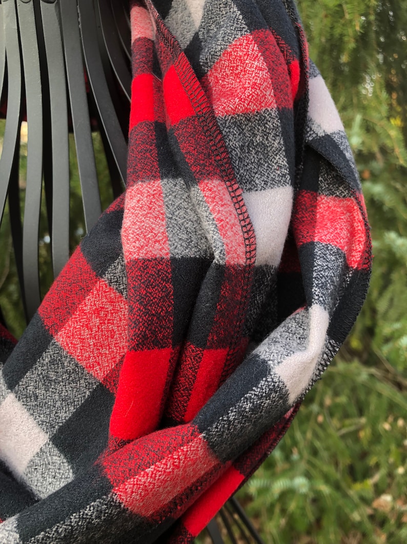 Christmas Scarf Black and Red Plaid Scarf Ladies Plaid Scarf Etsy