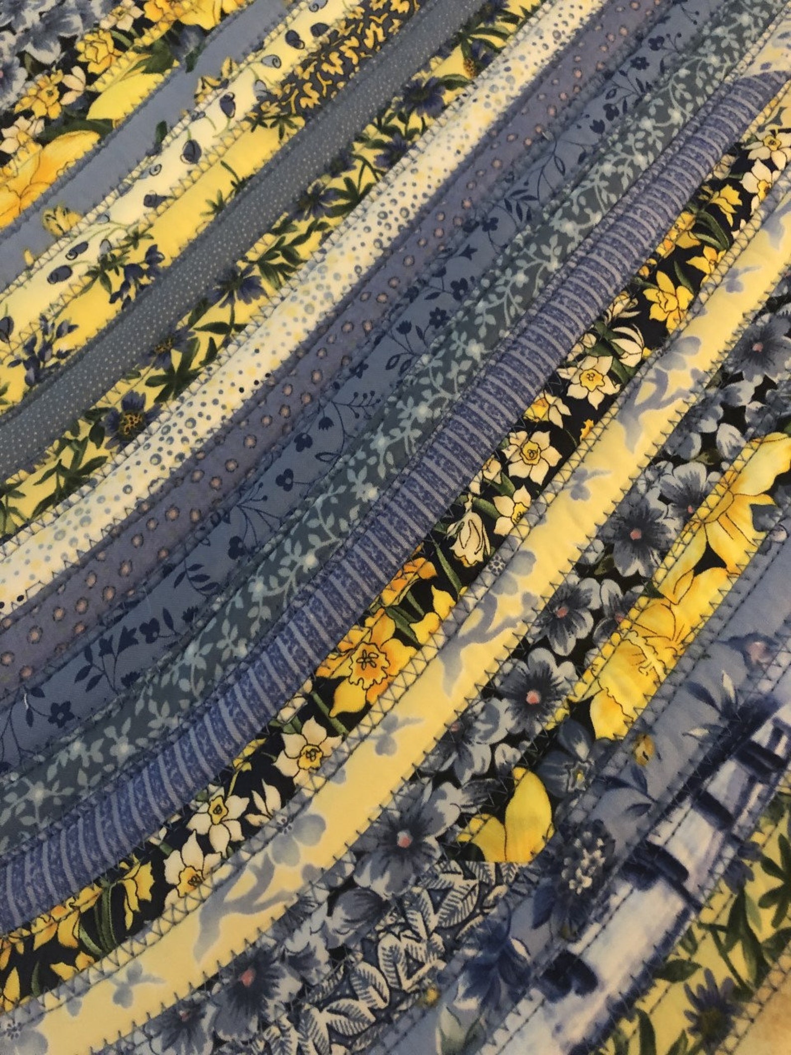 Blue and Yellow Rug Jelly Roll Rug Rag Rug Boho Rug 30 X Etsy