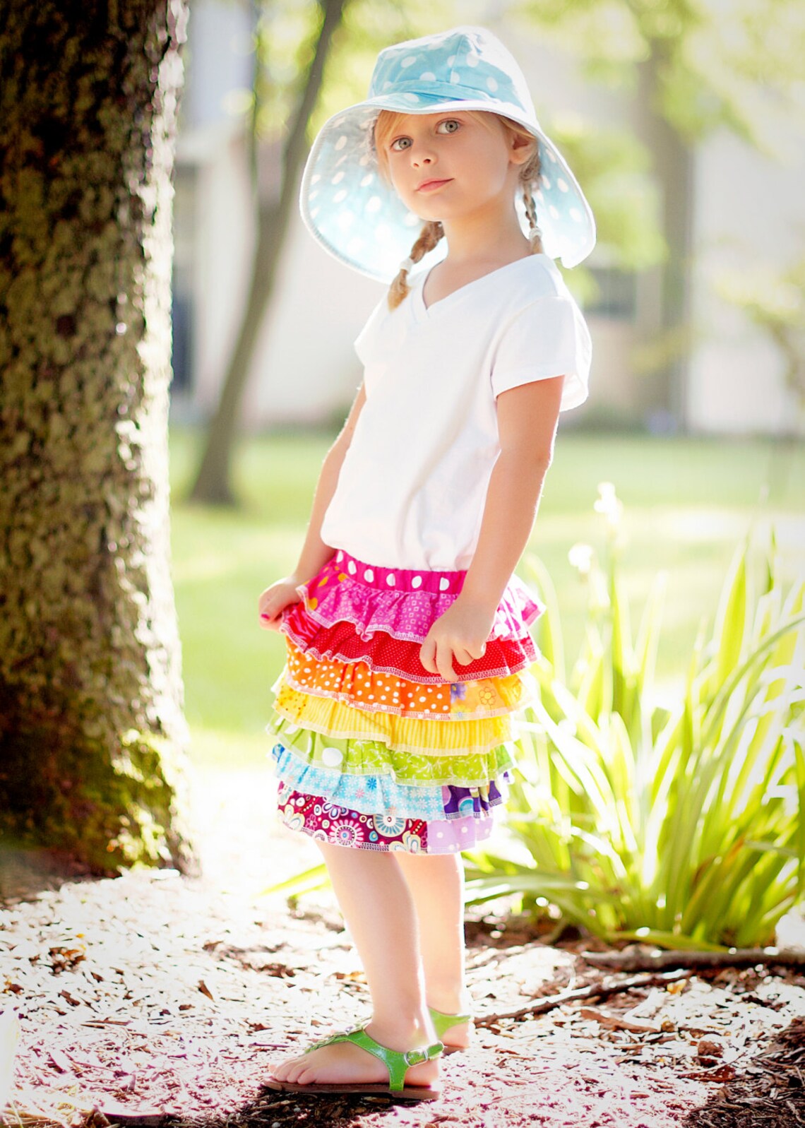 Little Girls Rainbow Skirt Easter Skirt Ruffled Skirt Birthday Etsy