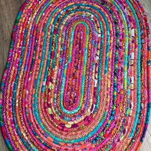 Rainbow Rug Multi Color Rug Jelly Roll Rug Rainbow Jelly Roll Rug image 7