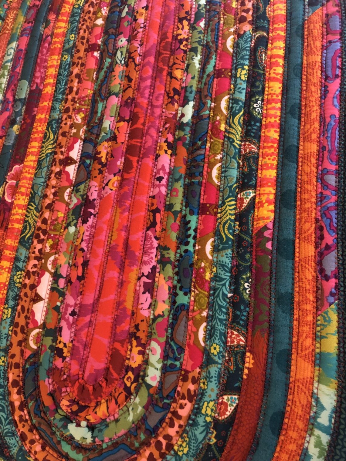 Aqua Orange Gold Pink Rug Multi Color Rug Jelly Roll Rug Etsy