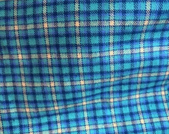 Toddler or Girls Scarf Jade Blue Scarf Blue Scarf Plaid Flannel Scarf Girls Plaid Flannel Scarf