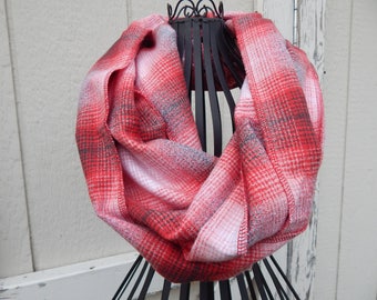 Christmas Scarf Ready to Ship Scarf Plaid Scarf Red Plaid Scarf Ladies Plaid Scarf Girls Plaid Scarf Red Black and White Scarf Red and Black