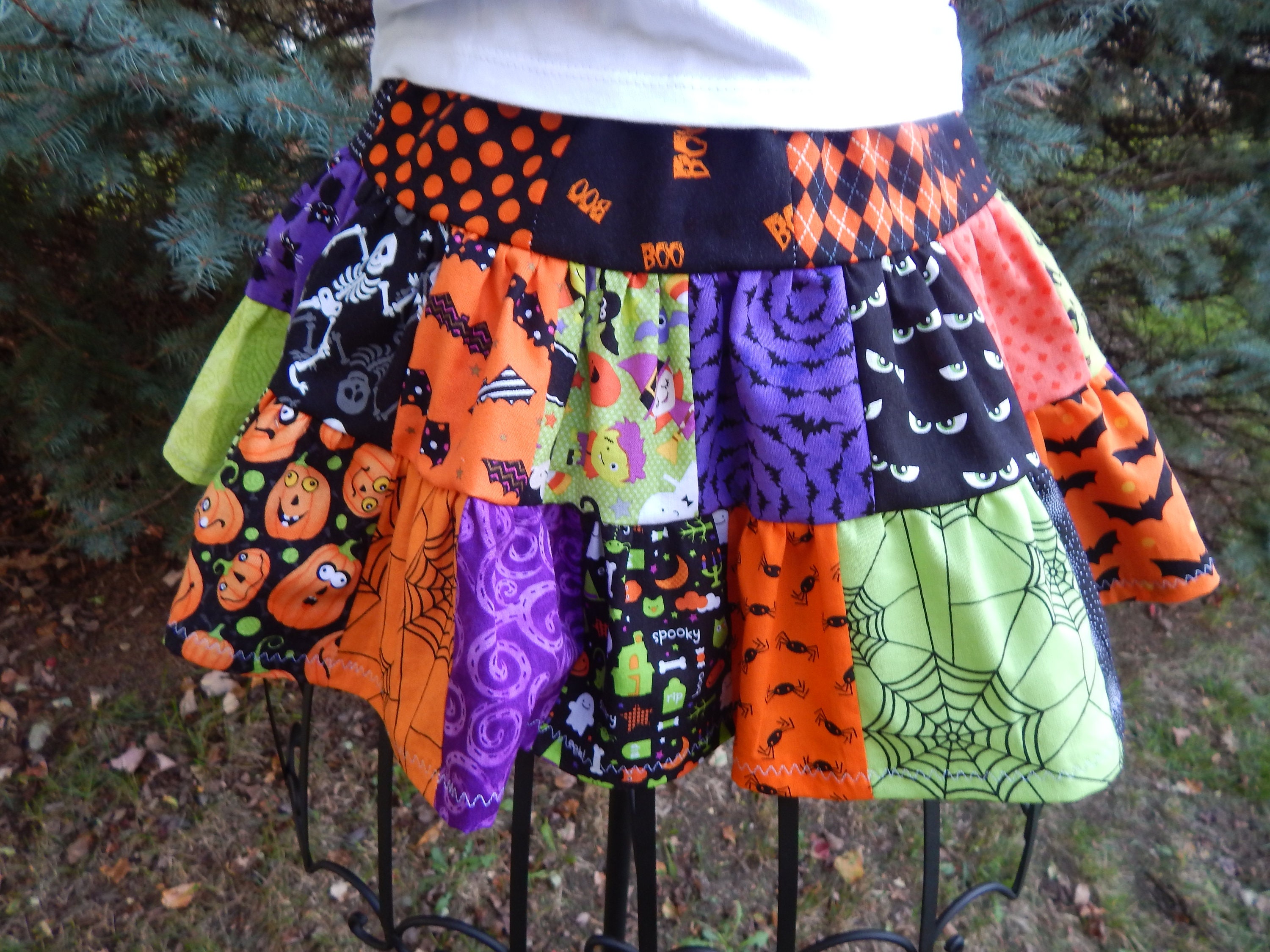 Girls Halloween Skirt Girls Ruffle Halloween Skirt Halloween Etsy