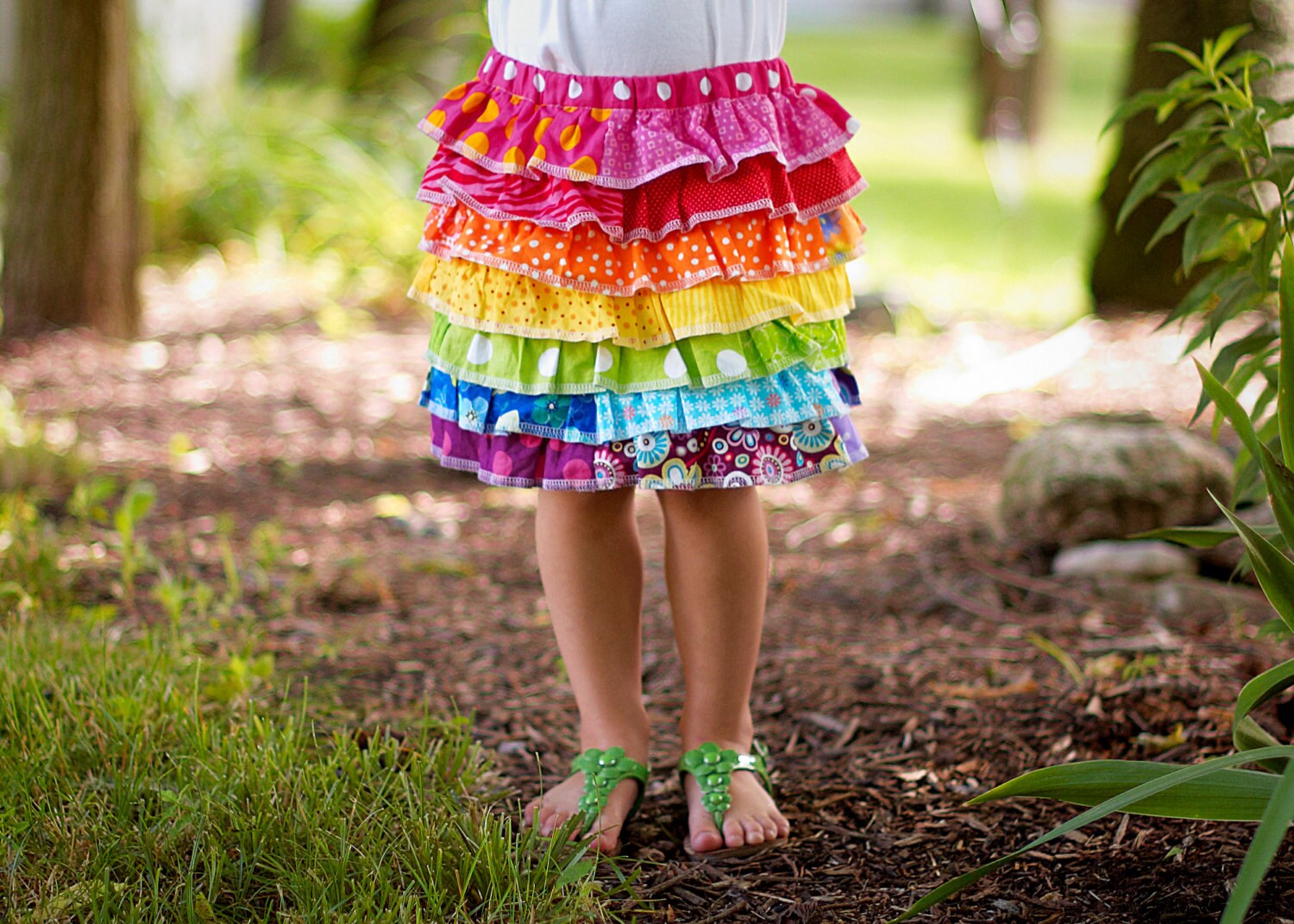Little Girls Rainbow Skirt Easter Skirt Ruffled Skirt Birthday Etsy
