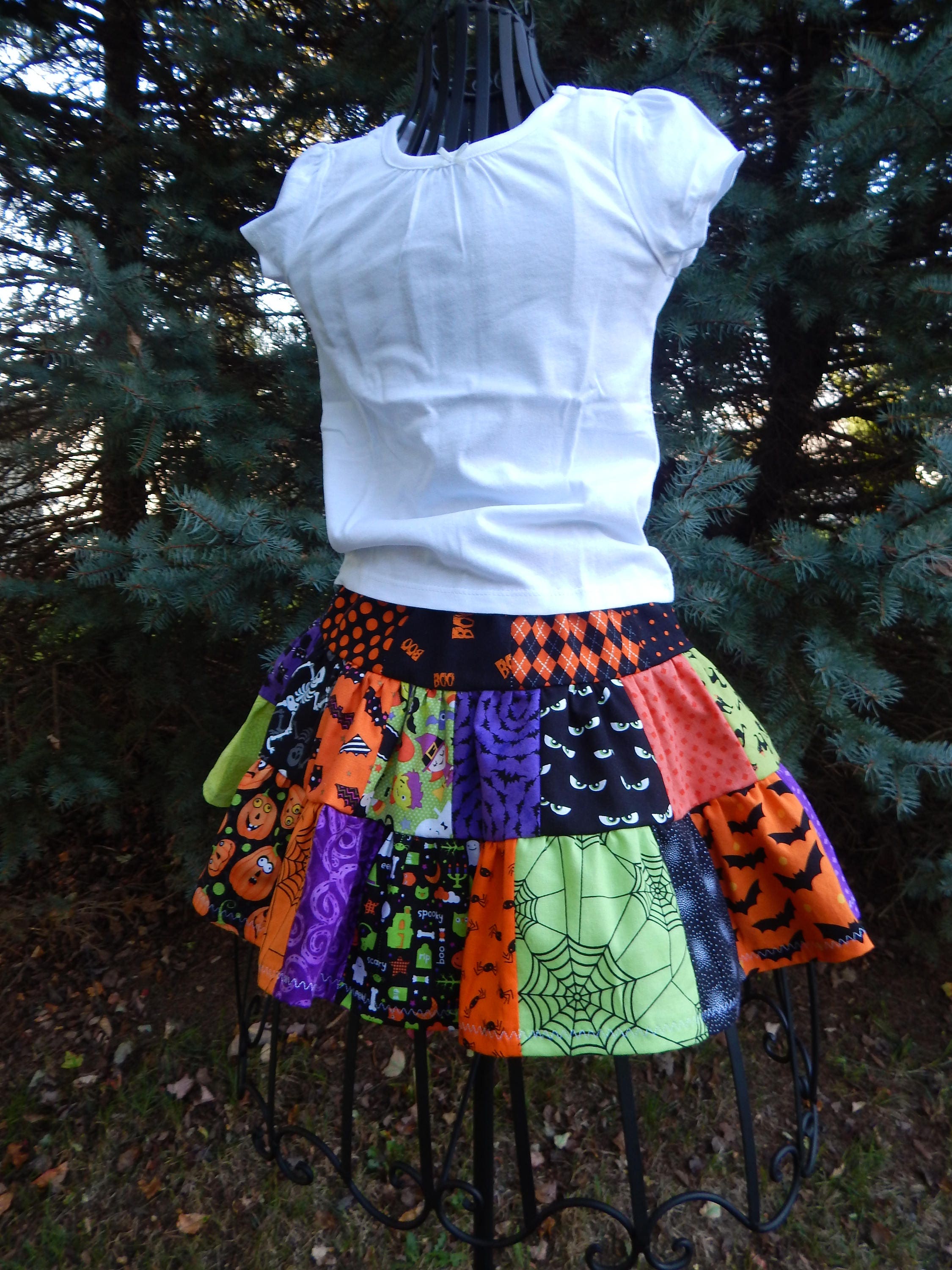Girls Halloween Skirt Girls Ruffle Halloween Skirt Halloween Etsy