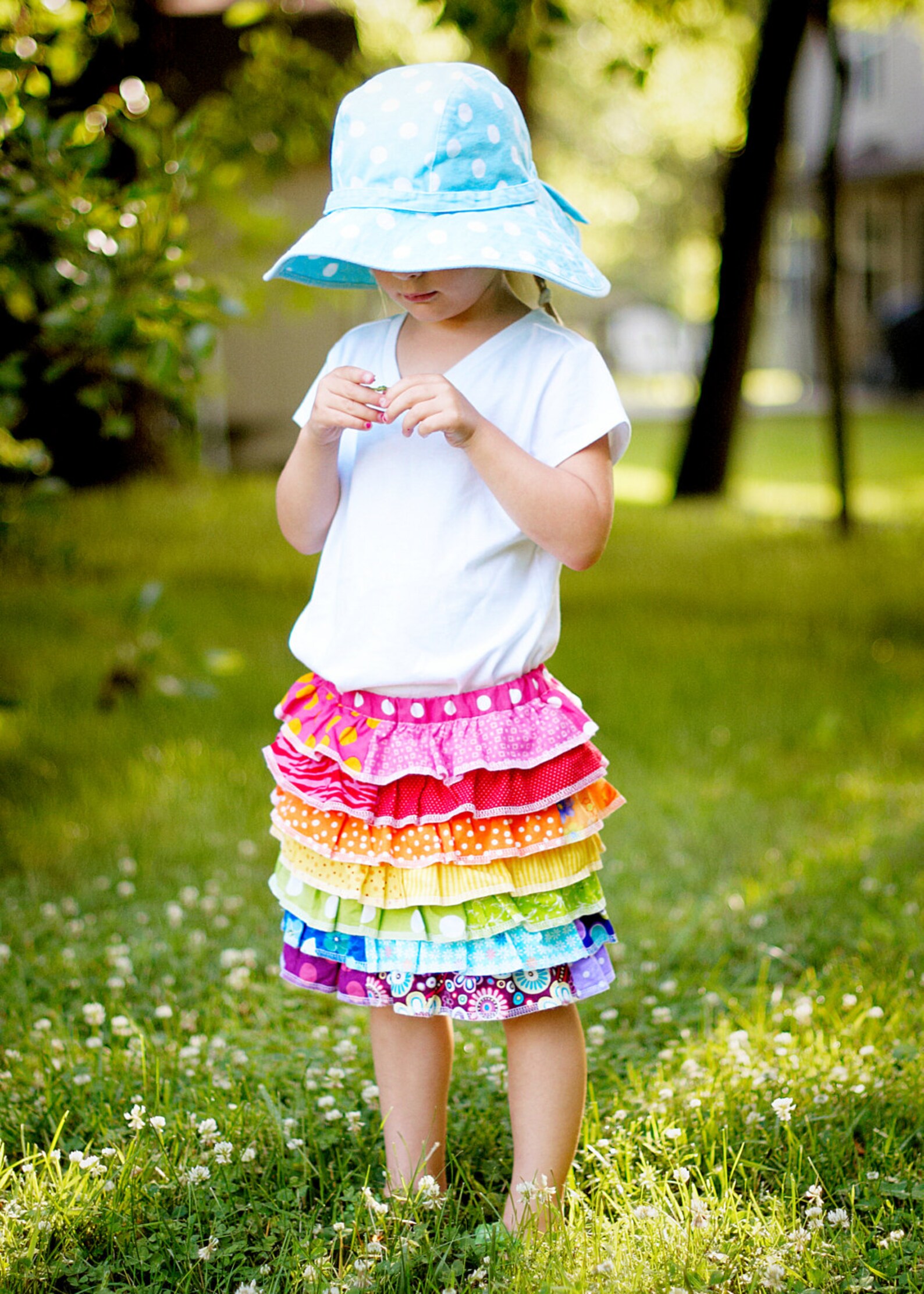Little Girls Rainbow Skirt Easter Skirt Ruffled Skirt Birthday Etsy