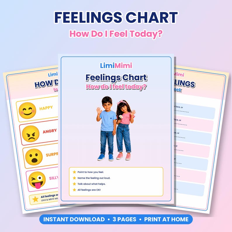 Emotion Chart Craft Feelings Chart for Kids Printable, Emotions Chart, How Do I Feel Today ...