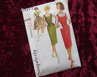 Vintage Size 34 Inch Bust, Pinafore or Jumper with Two Skirts and a Blouse - Mid Century Sewing Pattern, Simplicity No 3077