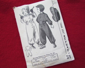 Vintage Age 2 Years, Winter Suit with Hood or Bonnet - Mid Century Sewing Pattern, Paragon No 203