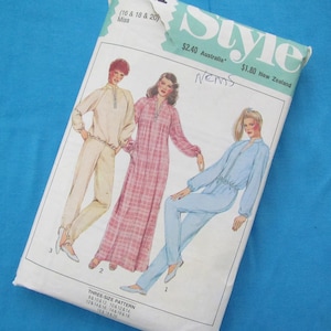 May include: A sewing pattern for a jumpsuit, a dress, and pants. The pattern is for sizes 16, 18, and 20. The pattern is from Style magazine and is priced at $2.40 in Australia and $1.80 in New Zealand.
