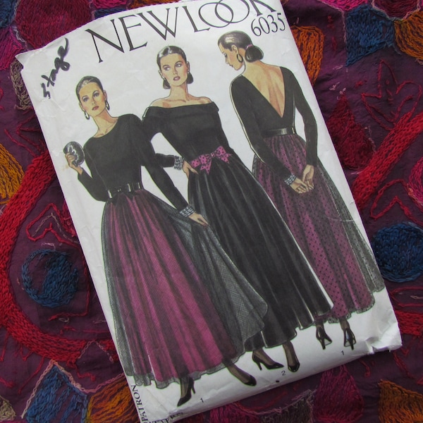 Retro Sizes 34-36-38 Inch Bust, View 1 Ballet Style Evening Dress (Size 40 Inch Bust for View 2) - Late 90s Sewing Pattern, New Look No 6035