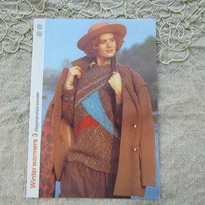 1985 Storlek 86-91 cm Byst, Grov vintertröja med 80-talsgrafik - Stickmönster, Vintervärmare nr 3