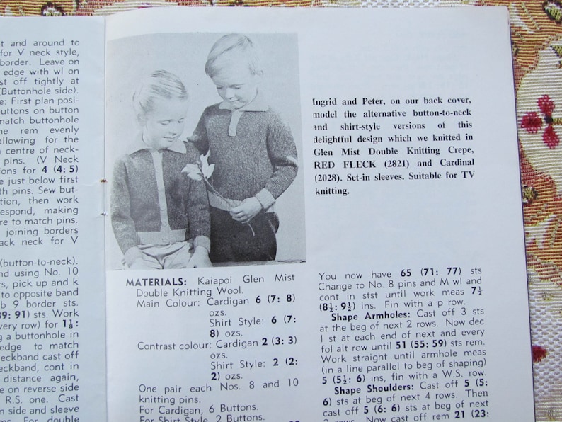 Vintage Ages 12 Months-6 Years, Patterns for Children's Garments Knitting Booklet, Kaiapoi No 50 image 7