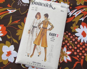 Vintage Size 36 Inch Bust, Jumpsuit in Two Lengths - Early 70s Sewing Pattern, Butterick No 6053