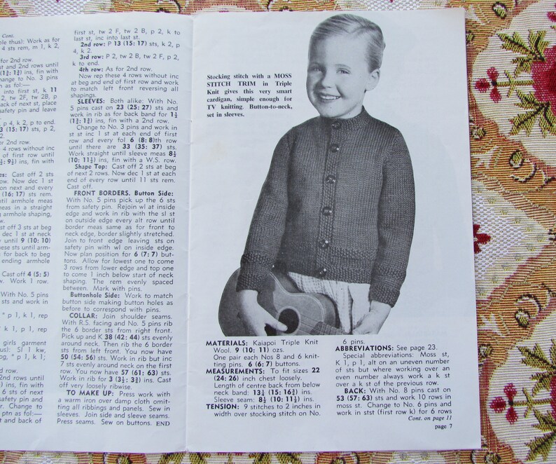 Vintage Ages 12 Months-6 Years, Patterns for Children's Garments Knitting Booklet, Kaiapoi No 50 image 4