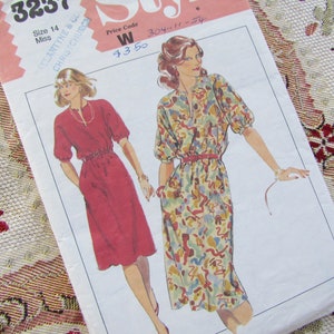 Vestido retro de 91 cm de busto y cintura ajustada - Patrón de costura de 1984, estilo 3237