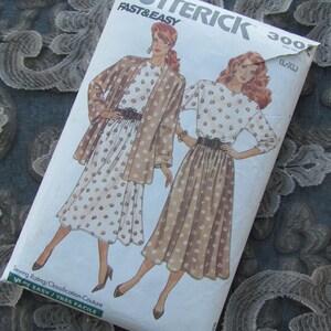 Patrón de costura Butterick n.° 3002 para falda, top y chaqueta, tallas 16-18, 20-22, 1988
