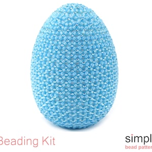 Beaded Easter Egg Kit for Adults (in Light Blue): "Solid Easter Egg" Design bild 1