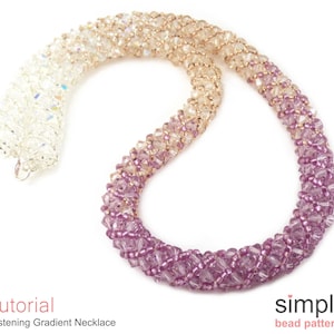 Necklace Beading Pattern, Gradient Necklace Tutorial, Blended Necklace Tutorial, Jewelry Making Bead Pattern, DIY Crystal Necklace, P-00186