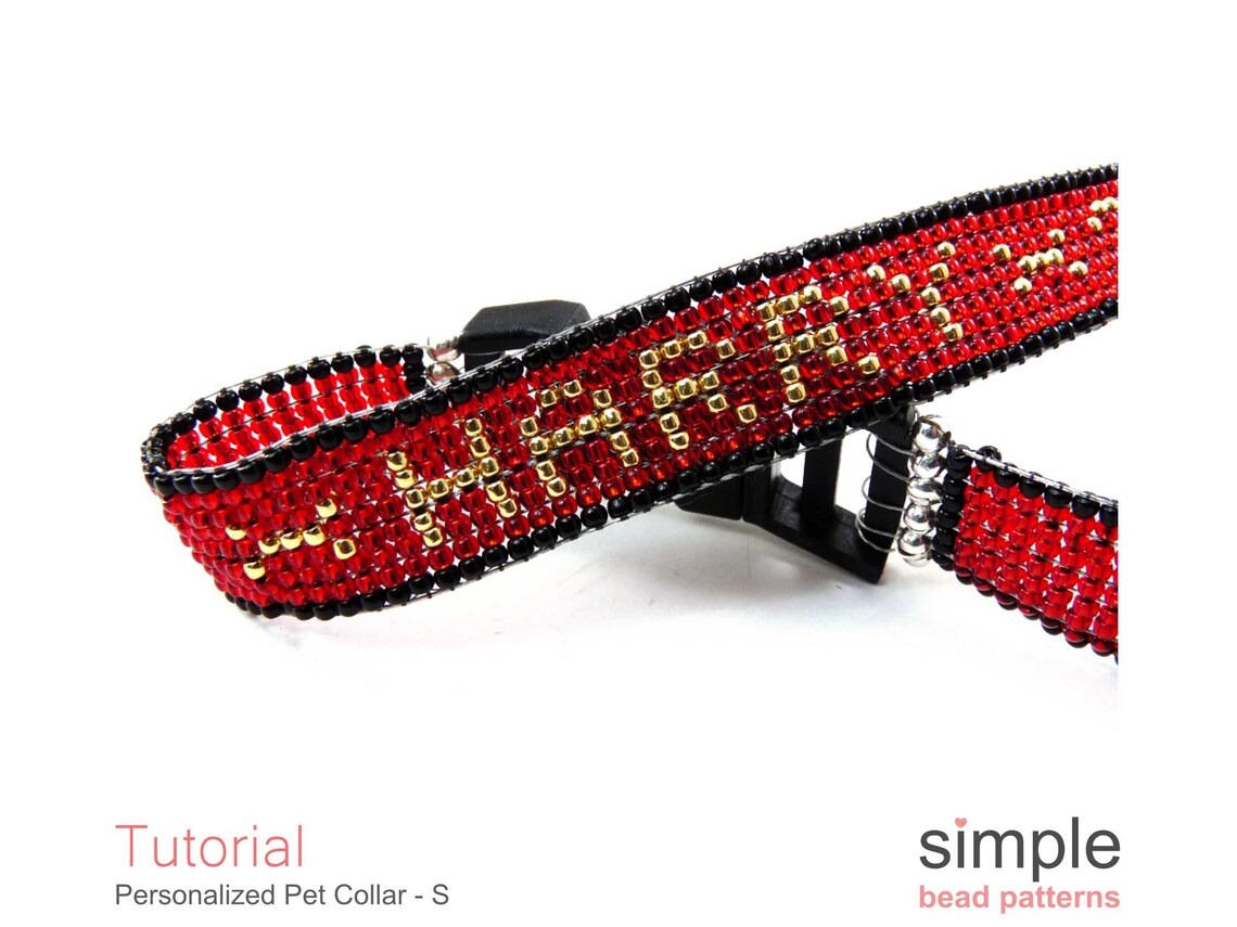 DIY Small Beaded Dog or Cat Collar Beading Pattern & Tutorial Etsy