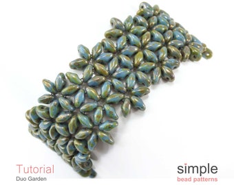 Bracelet Beading Pattern, SuperDuo Bead Tutorial, Jewelry Making Pattern, Two Hole Bead Instructions, 2 Hole SuperDuo Bead Pattern, P-00136