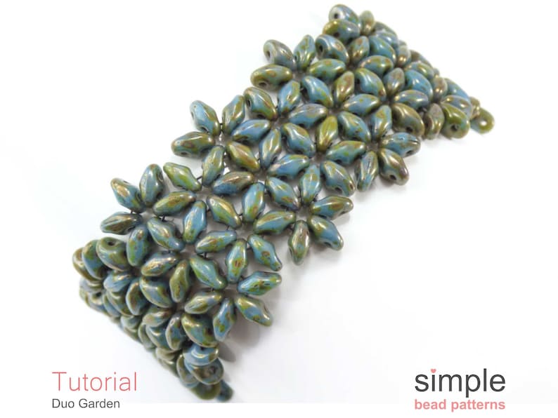 Bracelet Beading Pattern, SuperDuo Bead Tutorial, Jewelry Making Pattern, Two Hole Bead Instructions, 2 Hole SuperDuo Bead Pattern, P-00136 image 1