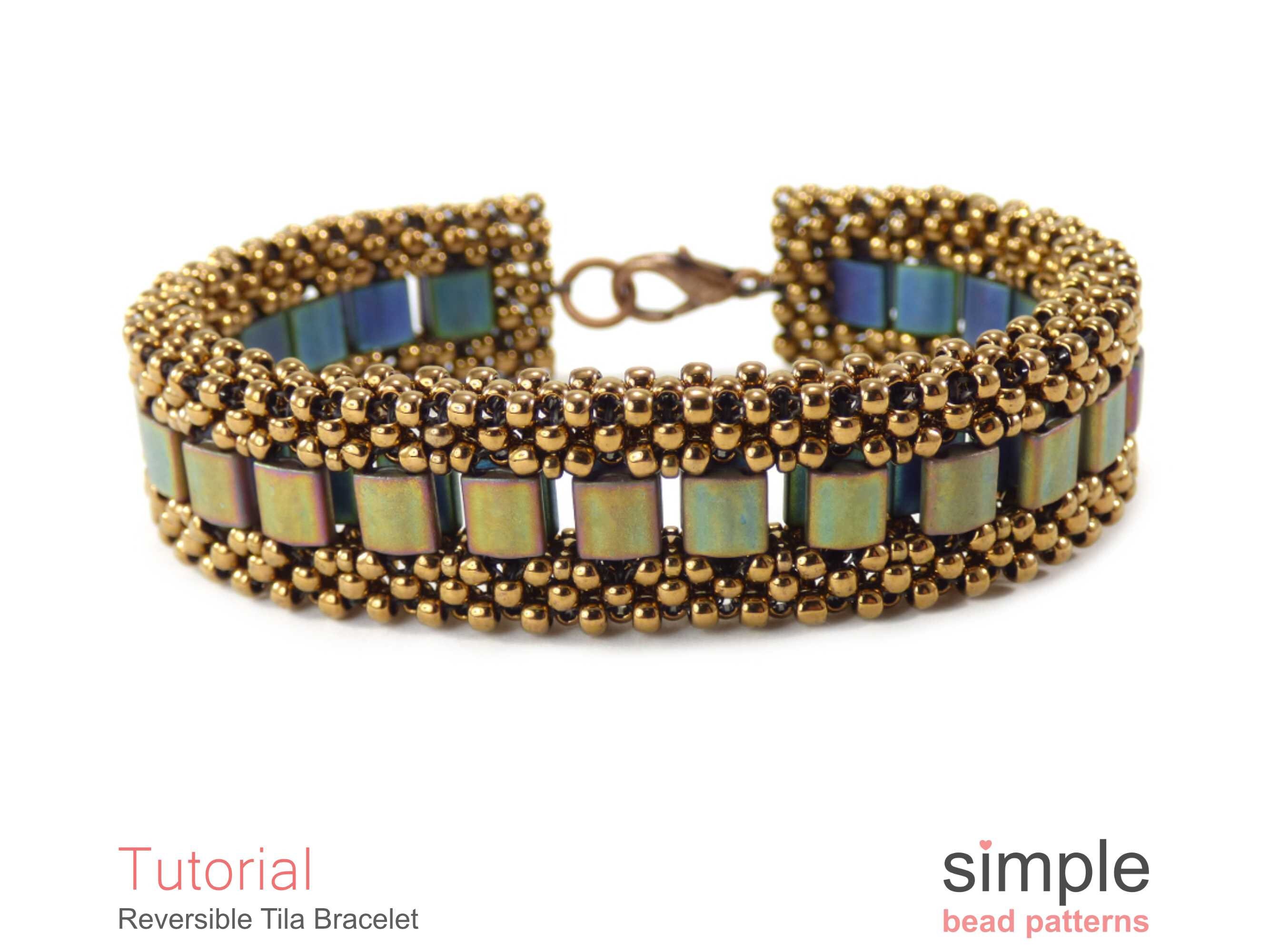 CRAW Beading Pattern and Tutorial P-00327 Two Hole Bead Patterns Cubic Right Angle Weave Bracelet Pattern Tila and Seed Beads Bracelet CRAW Beading Pattern and Tutorial P-00327 Two Hole Bead Patterns Cubic Right Angle Weave Bracelet Pattern Tila and Seed Beads Bracelet
