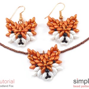 Fox Necklace Beading Pattern, Beaded Fox Jewelry Tutorial, Jewelry Making Beadweaving Instructions, Beaded Animal Jewelry Directions P-00445