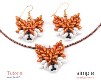 Beaded Fox Patterns PDF: "Woodland Fox Set" Design