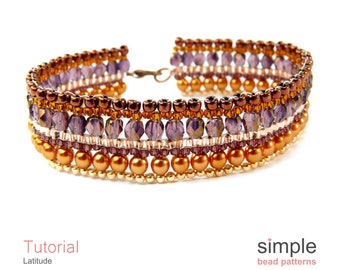 Bracelet Tutorial, Bracelet Beading Pattern, Jewelry Making Bead Pattern Beaded Bracelet Tutorial Brick Stitch Bracelet Instructions P-00232