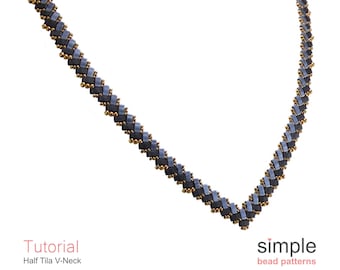 Tutorial PDF per collana a forma di V: modello "Half Tila V-Neck"