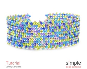 Bracelet Beading Pattern, Herringbone Stitch Bead Tutorial, Beaded Bracelet Tutorial, Beadweaving Instructions, Seed Bead Bracelet, P-00243