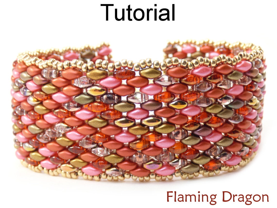 Beading Tutorial Pattern Superduo Beaded Bracelet Two Hole Etsy