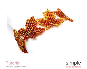 Beaded Maple Leaf Bracelet Pattern PDF: "Autumn Leaf Bracelet" Design