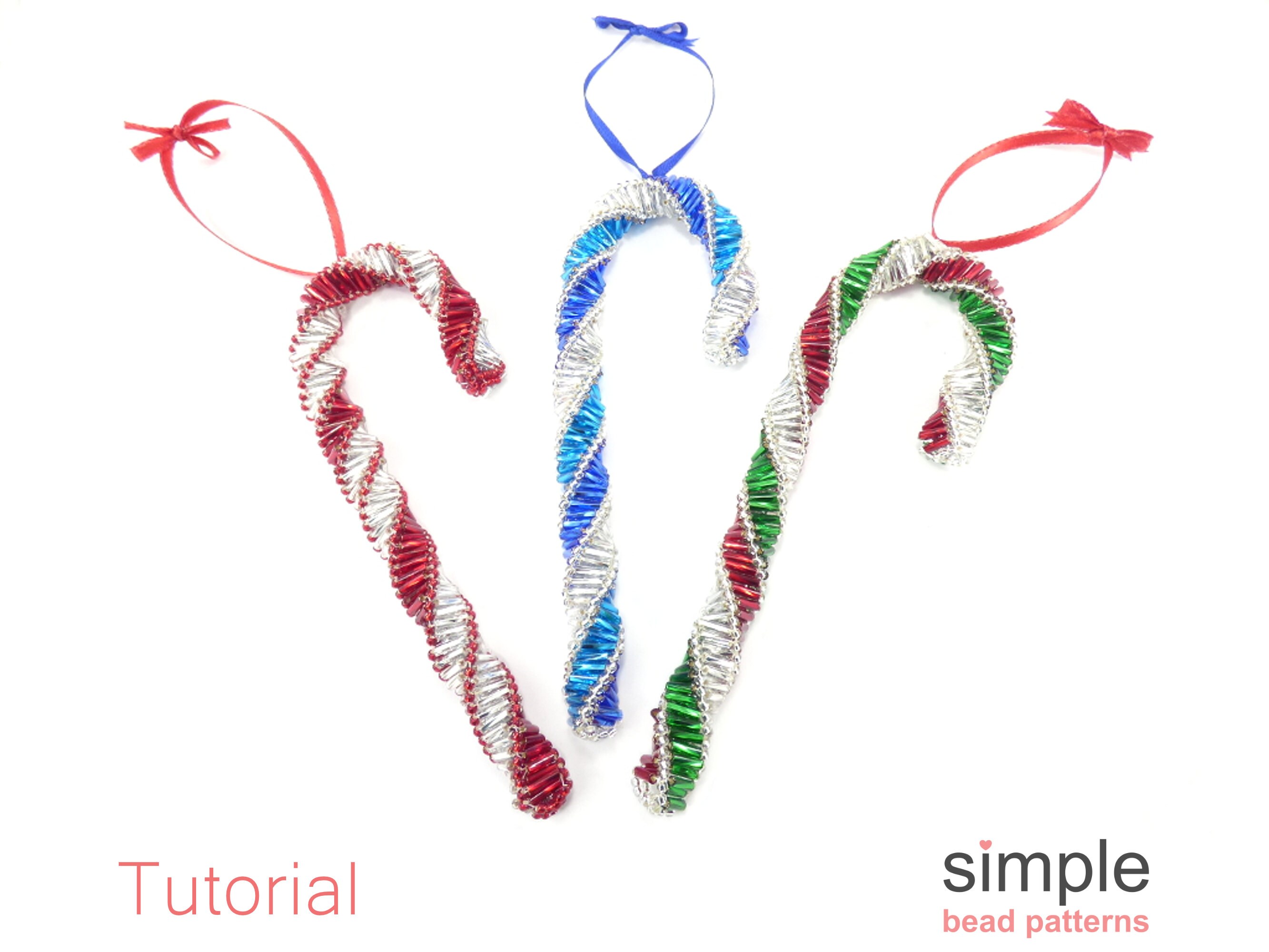 Beaded Candy Cane Ornaments DIY Christmas Beading Ornaments Etsy