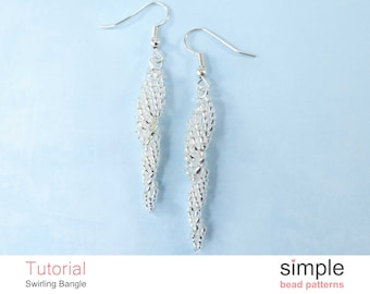 Beaded Icicle Earrings Tutorial Christmas Jewelry Making, Christmas Beading Pattern, Simple Bead Patterns, Swirling Icicle Earrings, P-00400