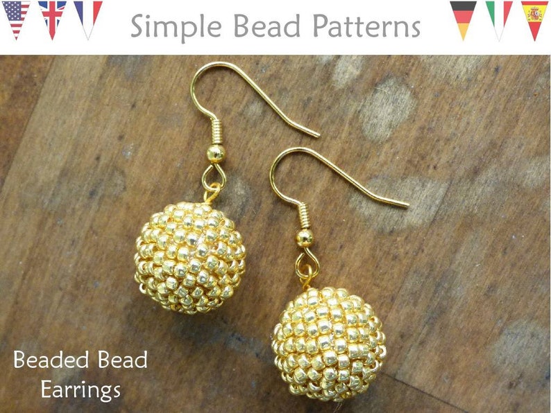 Beaded Ball Earrings Tutorial Beaded Beads Pattern Seed Bead Etsy