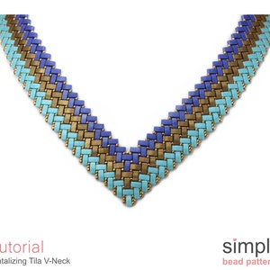 Half Tila Bead V-Shape Necklace Pattern PDF: "Tantalizing Tila V-Neck" Design image 1