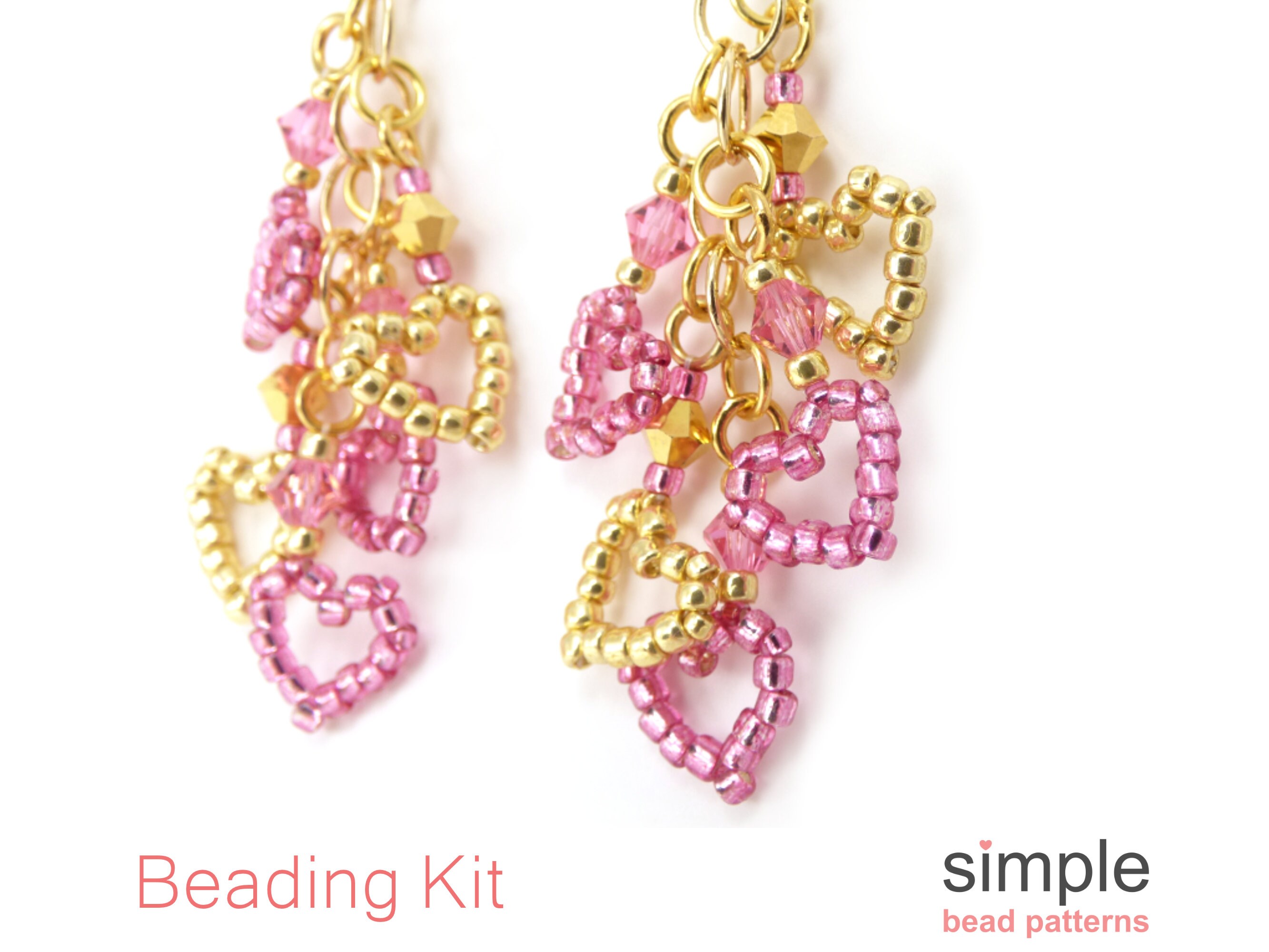 Beaded Heart Earrings Kit Jewelry Making Kits for Adults Etsy