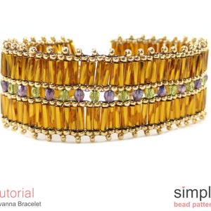Bugle and Fire Polish Perlen Armband Anleitung PDF: "Savanna Armband" Design." Bild 9