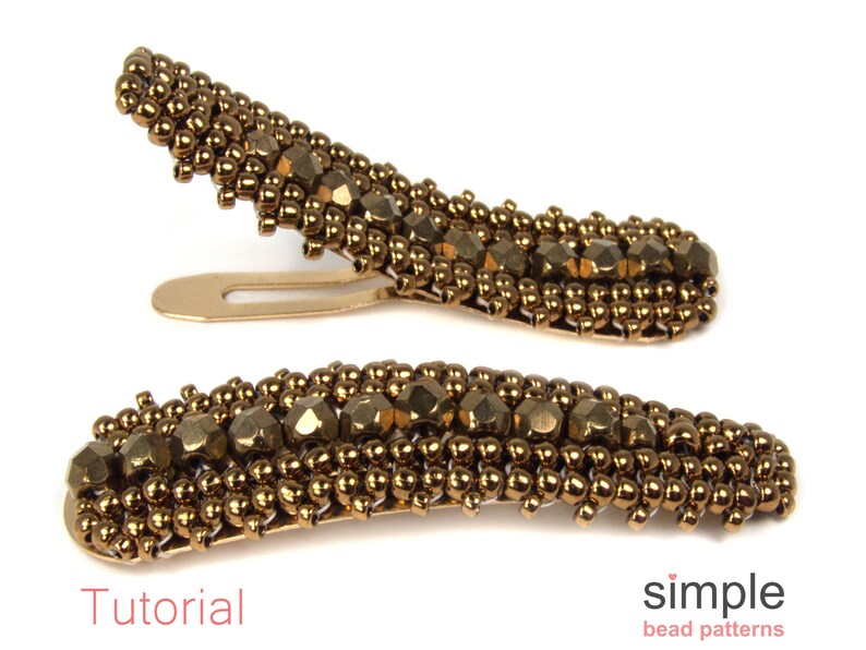 Beading Pattern Tutorial Beaded Hair Snap Clip Barrette Etsy